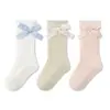 Calcetines de Bebé Verano Estilo Delgado para Bebés Clase A Algodón Calcetines de Malla para Verano para Niñas con Lazo Encaje Estilo Princesa