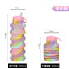 Garrafa de água esportiva de silicone de qualidade alimentar, fabricada pelo fabricante, copo de água portátil e dobrável com alça, garrafa de água telescópica com bico.