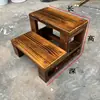 Reposapiés de Madera Maciza Escalones para Ventana de Bahía Reposapiés Doméstico Engrosado de Madera Maciza Marco de Escalón de 2 Niveles Reposapiés Escalón de Escalera