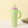 Taza de hielo con pajilla de gran capacidad Dopamine, tamaño extragrande, taza térmica de alto valor, personalizable, taza de agua portátil con asa para coche