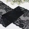 Tang Long Patrón Floral Negro Retro Tejido de Punto con Ribete de Encaje de Nylon para Ropa Vestidos Ropa Interior