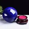 Bola de cristal azul natural fundido, adorno de bola de cristal para atraer la fortuna, bola de prosperidad y suerte, decoración de entrada de oficina