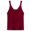 Colete de Tricô Feminino Gola V Sem Mangas de Caxemira Novo Outono/Inverno Slim Fit Versátil Afinando Camada Base Top Interno de Tricô