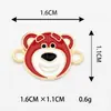 Al por mayor Creativo Dibujo Animado Patrón de Oso Doble Colgante Goteo de Aceite Aleación Collar Pulsera Colgante Colgante Joyería Accesorios DIY