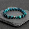 Youjia Jewelry Pulsera de Piedra Natural Ojo de Tigre Pulsera Tejida a Mano con Cuentas Pulsera Elástica Simple Venta Caliente Transfronteriza