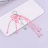 Chaveiro de franja doce e personalizado com pingente de estrela, coração de menina, ornamentos coloridos, pingente de bolsa da moda