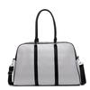 Bolsa feminina 2025 nova moda contraste cor costura vintage lona grande capacidade bolsa tote portátil ombro axila bolsa
