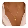 Collar de 26 Letras Europeas y Americanas 2025 Cadena para Clavícula de Acero Inoxidable Moda Minimalista Temperamento Joyería Diaria para Viajes para Mujeres