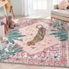 Alfombra de cachemira sintética vintage, alfombrilla para mesita de noche de dormitorio, tapete de suelo de forma irregular, amigable con la piel, antideslizante, resistente al desgaste, lavable a máquina, apto para uso doméstico