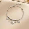 Pulseira de aço titânio de corpo inteiro mais vendida no exterior, temperamento de luxo leve feminino, joias folheadas a ouro 18K real coreano, atacado