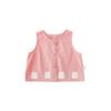 Qiuduo - Linda niña con conejo rosa, serie floral, camisa, chaleco, falda, traje, pantalones cortos de verano, vestido para niños
