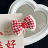 Otoño e Invierno rojo seda felpa pata de gallo pasador estilo coreano lazo super blanco Año Nuevo dulce rojo flequillo clip accesorios para el cabello