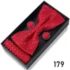 Pajarita para Hombre, Gemelos Jacquard para Boda de Negocios, Set de Tres Piezas con Pañuelo de Bolsillo, Set de Caja de Regalo con Accesorios de Traje de Moda