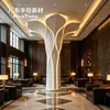 Coluna Artística em Forma de Árvore de Pétalas GRG Coluna Decorativa para Átrio de Lobby de Negócios Modelagem Irregular de Gesso GRG Personalizada