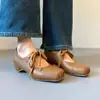 Nuevos Zapatos Mary Jane de Piel de Oveja con Cordones, Punta Cuadrada y Aumento Oculto de Altura, Estilo Coreano, Dulces Zapatos de Salón Franceses de Boca Baja para Mujer, Primavera 2026