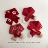 Bufanda Roja de Año Nuevo para Bebé Otoño e Invierno Gruesa Cálida Tejida para Cuello para Hombres Mujeres y Niños Bufanda de Cuello a Prueba de Viento Navideña