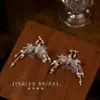 Cadena para la clavícula con borla de flor estilo hada del bosque, collar dulce elegante para novia, juego de accesorios de alta gama para vestido de novia