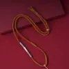 Corda de Cordão de Algodão Trançada à Mão Estilo Xizang, Cordão com Pingente de Buda Thangka Unissex, Corda Pendurada Trançada de Quatro Fios