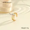 Anillo de Acero Inoxidable con Circonita Incrustada Estilo de Moda Transfronterizo Chapado en Oro de 18K Lujo Accesible Anillo de Acero de Titanio Joyería de Mano Ajustable