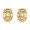 Pendientes pequeños ovalados sólidos de acero de titanio chapado en oro de 18 quilates, estilo europeo y americano, moda simple, pendientes INS Wind E211301