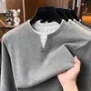 Moletom Masculino Falso Duas Peças Estilo Old Money Outono 2026 Nova Moda Casual Solto Gola V Camisa Base Moletom Masculino