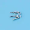Prata Esterlina S925 Pingente de Chave Personalizado Cadeado Concêntrico Pulseira de Corda Trançada com Contas DIY Pulseira para Casal Acessórios de Prata