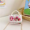 Saco mensageiro das crianças saco pequeno dos desenhos animados estilo coreano das meninas all-match bolsa de ombro Internet celebridade princesa mini bolsa pérola