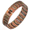 Pulseira Magnética Amazon Cross Cobre Antigo Vermelho Três Fileiras Fecho Dobrável Eletrodepositado Escovado Pulseira Liga de Zinco Joias Masculinas