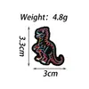 Broche de Dinossauro Graffiti Linha Neon Personalidade Desenho Animado Tiranossauro Rex Dragão Voador Emblema de Metal Decoração de Mochila de Estudante