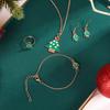 Pendientes de ambiente navideño, collar, pulsera, anillo, traje, pendientes navideños, combinación de joyas, pendientes de cuatro piezas