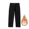 Jeans blancos de algodón para hombre de la alta calle americana, pierna recta holgada, caída, otoño, marca de moda, estilo de pierna ancha, pantalones largos