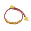 Jin Yan no se ha desvanecido en mucho tiempo.. Pulsera enrollada de estrella de cinco puntas con patrón martillado de oro arena de Vietnam, pulsera de estrella tejida a mano, cuerda