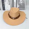 Amazon Shein Sombrero de Vaquero Más Vendido Transfronterizo con Hebilla de Cinturón, Sombrero Fedora, Sombrero de Fieltro Unisex, Sombrero de Cuero para Montar