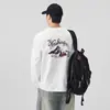Camiseta de Manga Larga de Algodón Puro Pesado Estilo Americano para Hombre, 305g, Nueva Colección Primavera 2026, Marca Trendy Retro Holgada