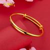 Pulsera Redonda Push-Pull de Oro Arena Antiguo Vietnamita Latón Chapado en Oro Brillante Aliento de Bebé Lluvia de Meteoros Pulsera Joyería al Por Mayor