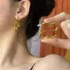 Pendientes de Metal Hueco con Forma de Flor, Minimalistas, Versátiles, de Moda, Exquisitos, Estilo Ins Cool, de Gama Alta, de Nicho, Tendencia