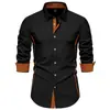 Nueva Camisa de Hombre con Bloques de Color y Cuello Triangular de Manga Larga Camisa de Verano para Hombre Aliexpress
