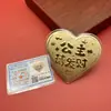 Amor de Coração Peças de Ouro Amor no Dia dos Namorados Chinês 52Mg Ouro Puro 999 Presente de Dia dos Namorados Concha de Água Ouro Atacado