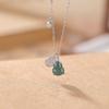 Yilu Prata Esterlina S925 Verde Philippe Azul Água Esmeralda Cabacinha Nicho Super Brilhante Exquisito Versátil Artístico Pingente de Corrente de Prata