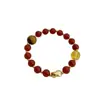 Pulsera de Ágata Roja Natural Transfronteriza, Piedra Ojo de Tigre, Pulsera Multigema de Cristal Amarillo, Nueva Joyería de Estilo Chino Chapada en Oro Atrae la Fortuna