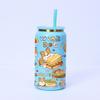 Vaso Termo de Acero Inoxidable 304 Transfronterizo Chapado en Oro 16oz Tarro Mason Simple de Gran Capacidad Oficina Ventosa