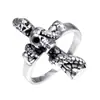 Anillo vintage de acero inoxidable transfronterizo europeo y americano, anillo de acero de titanio para hombre con forma de serpiente