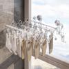 Estante Plegable para Secar Ropa con Ventosa, Múltiples Pinzas, para Hogar, Balcón, Montaje en Pared sin Taladro, Artefacto para Secar Ropa Interior y Calcetines