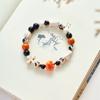 Pulseira mista de cerâmica Jingdezhen estilo étnico fresca para estudantes, temperamento fofo, pulseira feminina tecida à mão