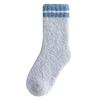 Calcetines de media pantorrilla para hombre para otoño e invierno, Calcetines de piso rayados que absorben el sudor, Felpa de coral, Engrosados, Cálidos, Antideslizantes