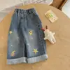 Calça Feminina Outono 2026 Novo Estilo Meninas Bebês Estilo Primavera/Outono Calça Longa Super Bonita Roupas de Outono para Crianças Jeans de Perna Reta