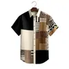 Moda Masculina Transfronteriza Tendencia Verano Camisa de Manga Corta Estilo Hawaiano Camisa Cardigan Casual Holgada Impresa en 3D