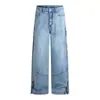 Jeans Retro de Perna Larga Tamanho Plus Americano Jiamu para Homens e Mulheres, Novas Calças Retas Largas Slim-Fit de Verão, Calças Compridas