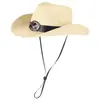 Sombrero Vaquero Occidental Popular Transfronterizo, Sombrero de Paja de Ala Ancha Unisex, Sombrero de Protección Solar, Sombrero para Actuación de Fiesta del Día de la Independencia