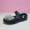 Fogos de Artifício de Strass Ballet Novo Estilo Moda Feminina Ballet Crocs Sandálias Praia Crocs Sapatos de Corte Baixo Sapatos Femininos